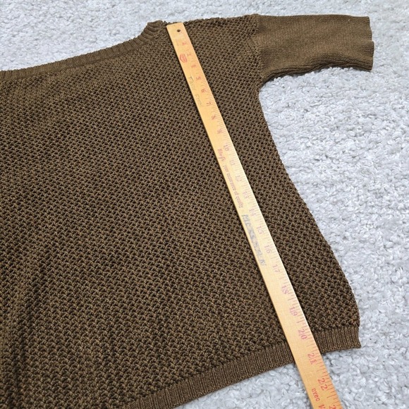 Peruvian Connection Sweater Women Small Brown Crochet Knit Pima Cotton Boho - Picture 10 of 12